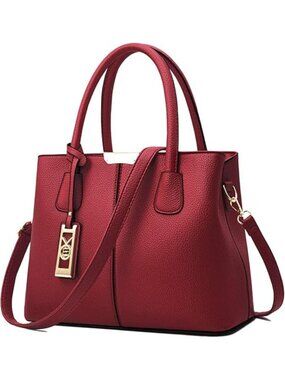 Women's D Wine Shoulder Tote Bags Top Handle Satchel Purses and Handbags